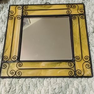 Yellow Stained Glass Mirror